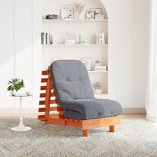 Brown Solid Pine Futon Sofa