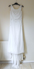 Pronovias Ivory Embelished BallGown Wedding Dress UK 14 Boxed With Floral Belt
