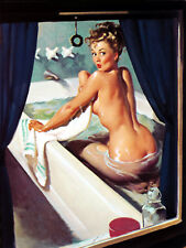 Bathroom Pin Up, Retro metal