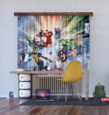 Net Photo Curtains Marvel kids bedroom Avengers 180x160cm Super heroes
