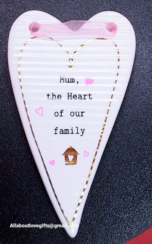Beautiful mum ceramic heart - mum,