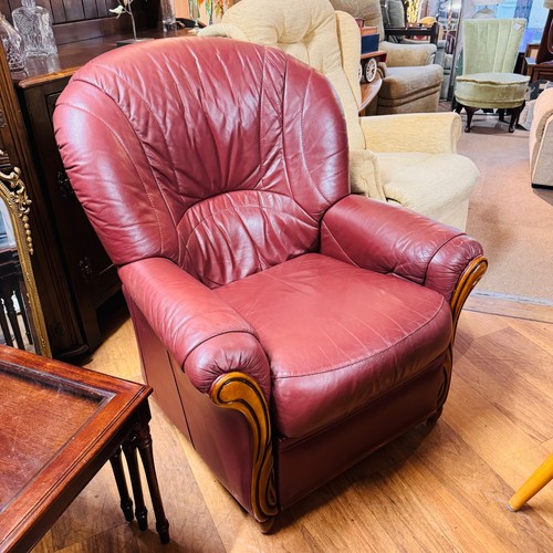 Armchair manual recliner red - armchair,