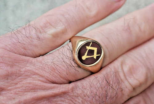 9ct gold masonic - 9ct, ring