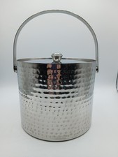 Large John Lewis planished stainless steel lidded ice bucket