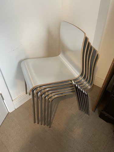 Silver curved plywood metal - silver,