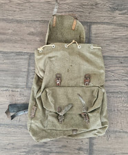 Vintage Swiss Army Military Mountain Backpack Rucksack Leather Canvas  WW2 ??