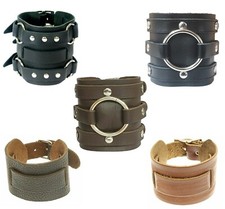 Leather wrist cuff - leather,