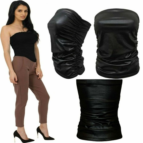 Womens sleeveless wet look - wet,