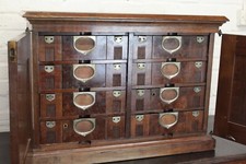 Antique Mahogany Amberg USA Desk Top Filing Cabinet ~ Bank of Office Drawers