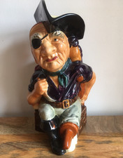 SHORTER LARGE TOBY JUG  LONG JOHN SILVER 25CM TALL  SUPER COLOURS & DETAIL