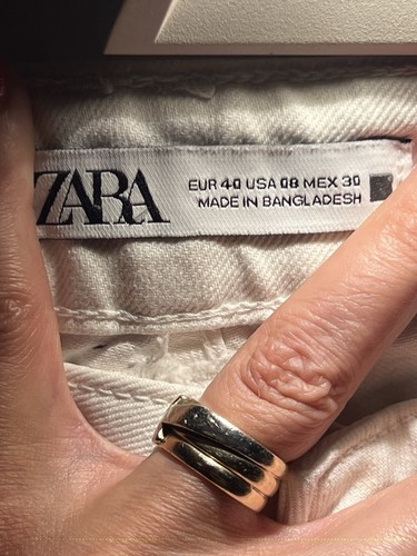 Zara white jeans size uk - white,