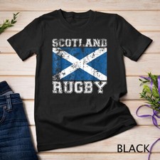 Scotland Rugby TShirt - Vintage Style Saltire Scottish Flag Unisex T-shirt