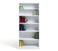 Maine Deep 6 Shelf Bookcase - Shelving Storage Unit Display Cabinet - White