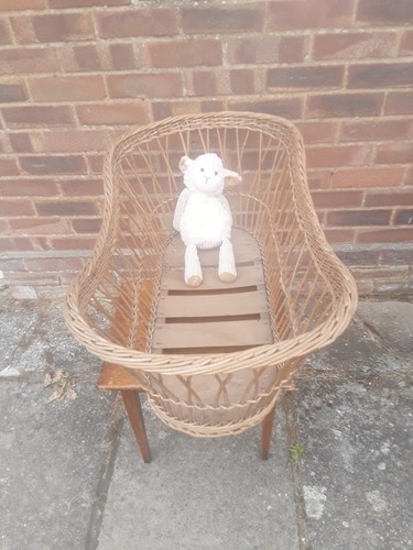 Vintage wicker crib - vintage,