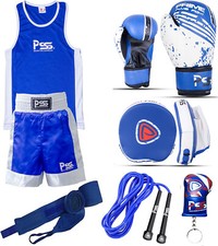 Kids Boxing Glove Uniform Focus Pad Hand Wrap Sparring Training, kickboxing Kit
