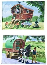 Pair of Romany Gypsy Caravan