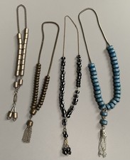 Four Sets of Prayer / Worry Beads, Metal and Glass Beads