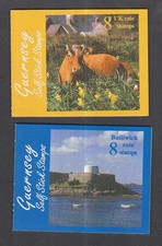Guernsey 1998 Mint MNH Self Stick Booklets Scenes Fort Grey Cows Grand Havre