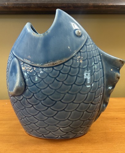 Blue ceramic fish gurgle glug - gurgle,