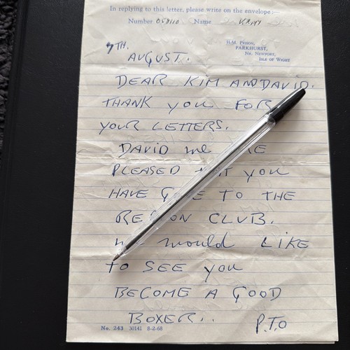 Sided ron kray letter - ron,