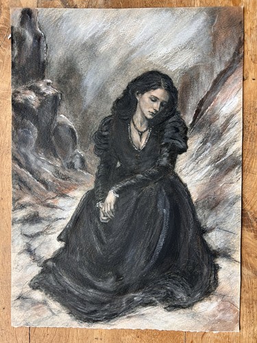Antique european portrait lady - antique,