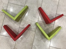 IKEA MAMMUT plastic floating shelves x 4 Red & Green 