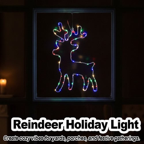 Iron christmas reindeer - christmas, lights