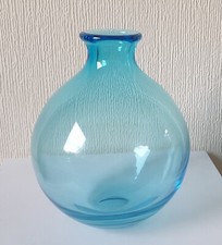 Very Rare Mid-Century Kingfisher Blue Dartington Mould Blown Globe Vase 17cm VGC