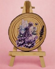 Purple Fairy Wooden Slice