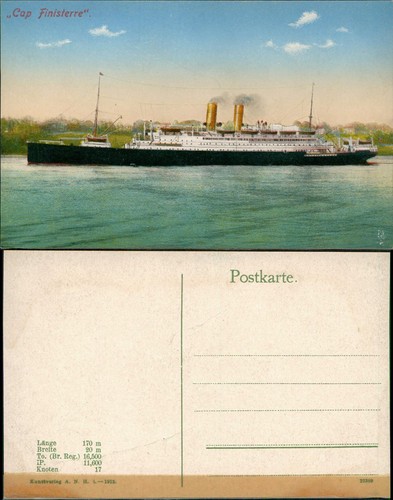 Postcard ships steamer - postcard,