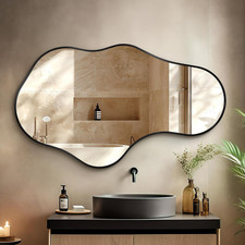 Asymmetrical Black Wall Mirror