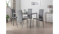 Lido Grey Dining Table & 4 Grey Chairs