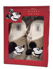 Disney Mickey Mouse Women's Indoor Slip On Mules in Gift Box Cozy  Slipper Small