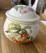 Portmeirion Sugar Jam Bowl Pomona with Lid Goddess Of Fruit England Floral Fruit