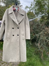 Zara Ladies Tailored Beige Jacket Coat Size M 