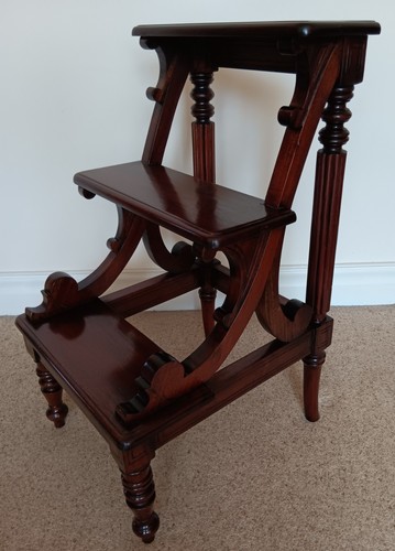 Mahogany library steps - mahogany,