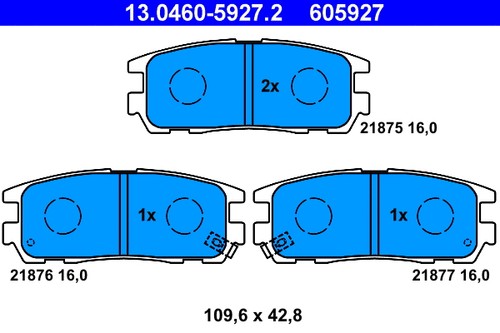 Rear brake pad set disc - rear,