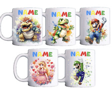 PERSONALISED SUPER MARIO CHILDRENS MUG LUIGI PEACH BOWSER YOSHI MARIO