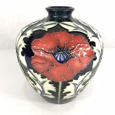 Moorcroft Poppy Vase Dark Blue