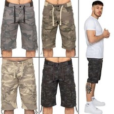 Enzo Cargo Mens Shorts Casual Camo Combat Summer Elasticated Half Pants
