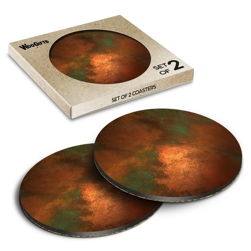 Round mdf coaster copper - mdf,