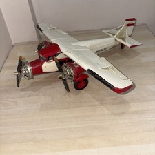  Vintage Style Red Metal Fokker Aeroplane Model | Desk Decoration