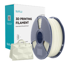 SUNLU 98A 1.75mm TPU-Silk 3D Printer Filament 1kg(2.2lbs) Spool Cream White