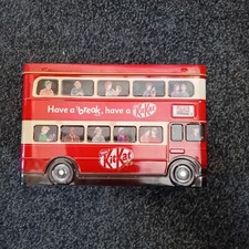Collectible Nestle Red Double Decker Bus  Kit Kat Tin Empty. Good Condition.