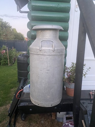 Vintage gallon milk - milk, churn