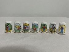 Birchcroft Fine Bone China Vintage Thimble Set Monday’s Child Nursery Rhyme 