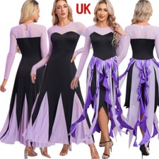 UK Womens Mermaid Halloween Fancy Dress Sea Witch Cosplay Costume Maxi Dress
