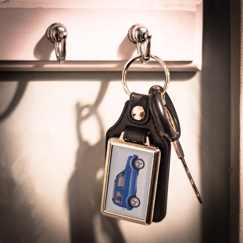 Leather look key - key, for