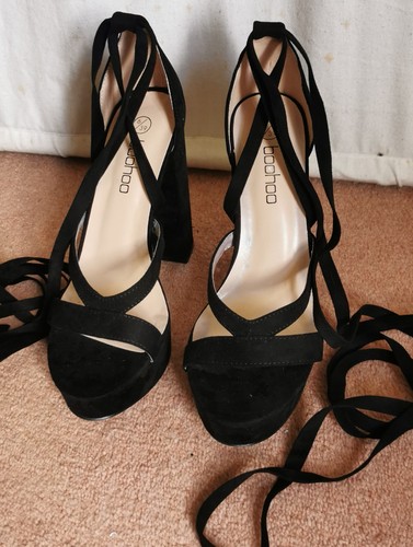 Black platform heeled with - heeled,