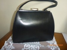 Vintage 1960s Osprey by Graeme Ellersdon London Black Leather Kelly Handbag
